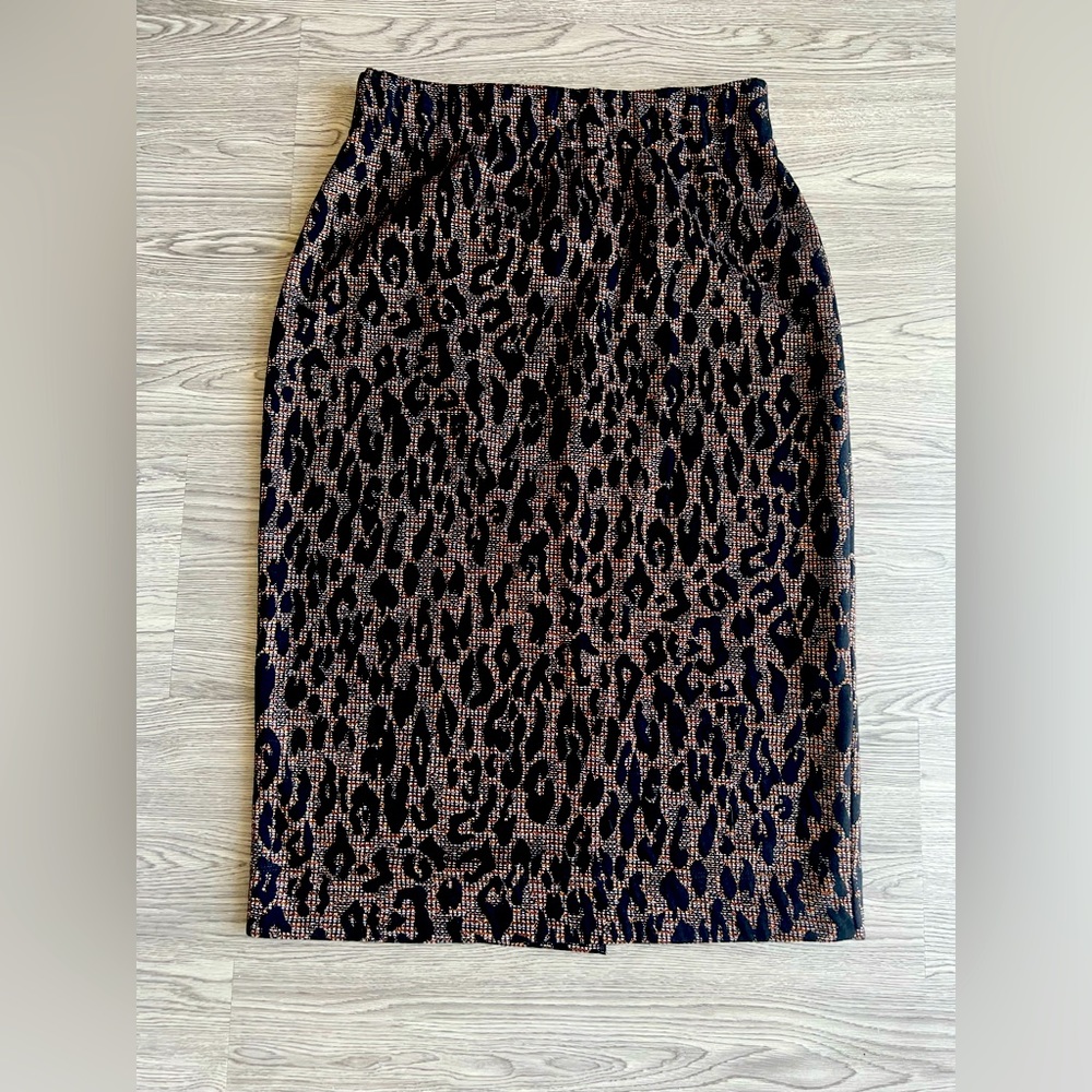 Corey Lynn Calter Metallic Leopard Pencil Skirt